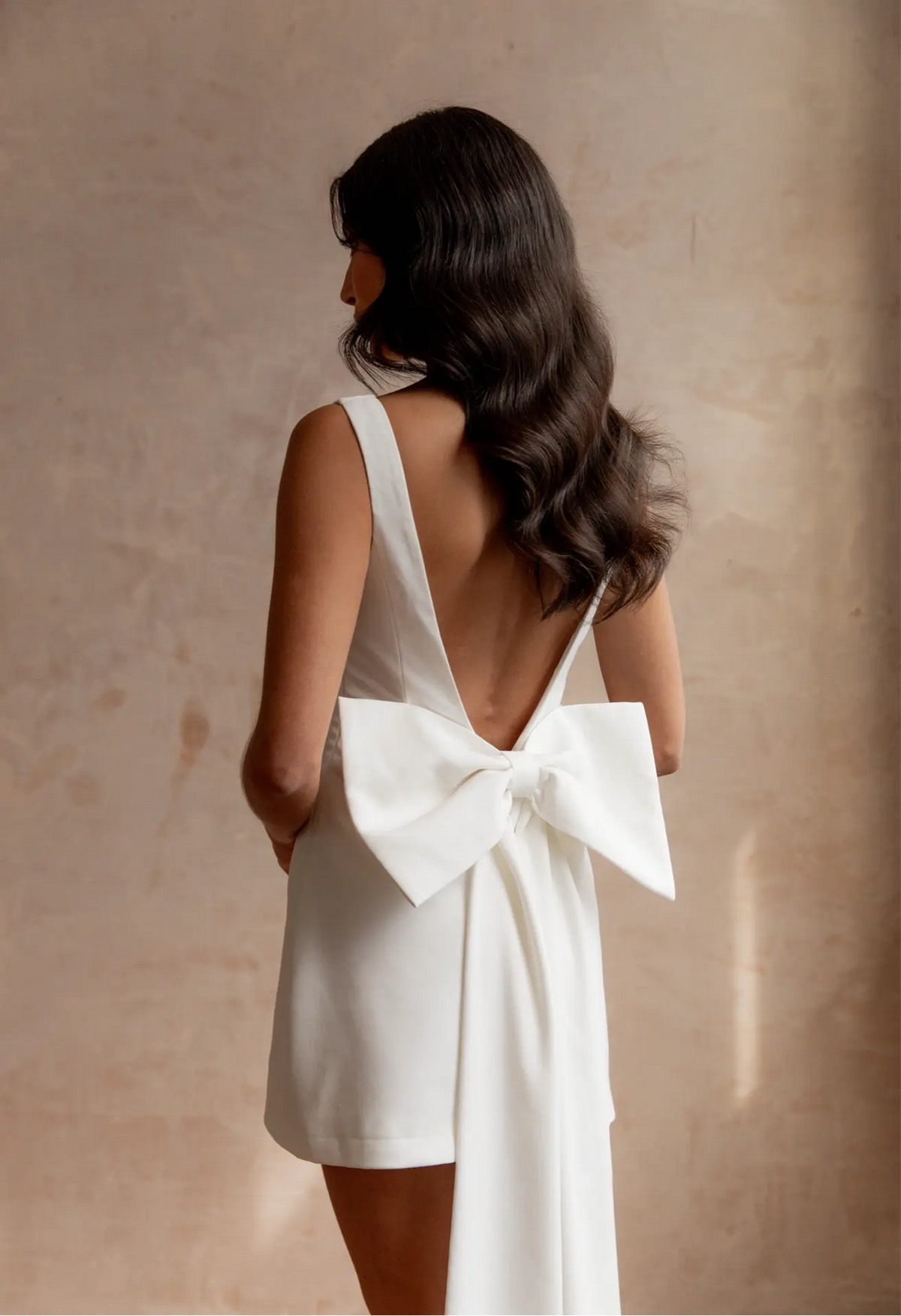 DOVE BOW DRESS WHITE